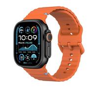 Astorgos Banda de Deporte Compatible con Apple Watch Ultra 2/Ultra 49mm,S10 46mm,9/8/7 45mm,SE2/SE/6/5/4 44mm,3/2/1 42mm, Correa de Silicona Ajustable Pulsera de Repuesto Transpirable, Naranja