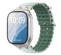 Astorgos Bicolor Correas Compatible con Apple Watch Ultra 3/2/1 49mm, S11/S10 46mm, 9/8/7 45mm, SE3/SE2/SE/6/5/4 44mm, 3/2/1 42mm, Conector Metálico Correa Deportiva Transpirable Larga,Pt/Tra&Verde