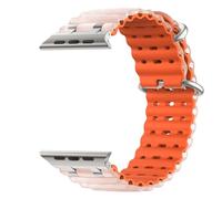 Astorgos Bicolor Correas Compatible con Apple Watch Ultra 3/2/1 49mm, S11/S10 46mm, 9/8/7 45mm, SE3/SE2/SE/6/5/4 44mm, 3/2/1 42mm, Conector Metálico Correa Deportiva Transpirable Larga, Pt+NarjTt