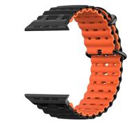 Astorgos Bicolor Correas Compatible con Apple Watch Ultra 3/2/1 49mm, S11/S10 46mm, 9/8/7 45mm, SE3/SE2/SE/6/5/4 44mm, 3/2/1 42mm, Conector Metálico Correa Deportiva Transpirable Larga, Nr+NegroN