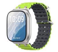Astorgos Bicolor Correas Compatible con Apple Watch Ultra 3/2/1 49mm, S11/S10 46mm, 9/8/7 45mm, SE3/SE2/SE/6/5/4 44mm, 3/2/1 42mm, Conector Metálico Correa Deportiva Transpirable Larga, Pt+LmGris