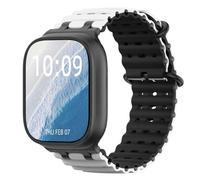 Astorgos Bicolor Correas Compatible con Apple Watch Ultra 3/2/1 49mm, S11/S10 46mm, 9/8/7 45mm, SE3/SE2/SE/6/5/4 44mm, 3/2/1 42mm, Conector Metálico Correa Deportiva Transpirable Larga, Nr/BlancoNr