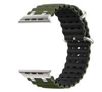 Astorgos Bicolor Correas Compatible con Apple Watch Ultra 3/2/1 49mm, S11/S10 46mm, 9/8/7 45mm, SE3/SE2/SE/6/5/4 44mm, 3/2/1 42mm, Conector Metálico Correa Deportiva Transpirable Larga, Plt+Verde