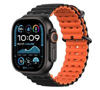 Astorgos Bicolor Correas para Apple Watch Ultra 3/2/1 49mm, S11/S10 46mm, 9/8/7 45mm, SE3/SE2/SE/6/5/4 44mm, 3/2/1 42mm, Conector Metálico Correa Deportiva Transpirable Larga para Hombres, Nr+NegroN