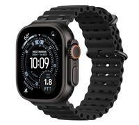 Astorgos Bicolor Correas para Apple Watch Ultra 3/2/1 49mm, S11/S10 46mm, 9/8/7 45mm, SE3/SE2/SE/6/5/4 44mm, 3/2/1 42mm, Conector Metálico Correa Deportiva Transpirable Larga para Hombres, Negro/Negro