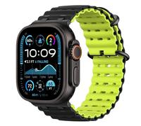 Astorgos Bicolor Correas para Apple Watch Ultra 3/2/1 49mm, S11/S10 46mm, 9/8/7 45mm, SE3/SE2/SE/6/5/4 44mm, 3/2/1 42mm, Conector Metálico Correa Deportiva Transpirable Larga para Hombres, Nr+NegroL