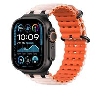 Astorgos Bicolor Correas para Apple Watch Ultra 3/2/1 49mm, S11/S10 46mm, 9/8/7 45mm, SE3/SE2/SE/6/5/4 44mm, 3/2/1 42mm, Conector Metálico Correa Deportiva Transpirable Larga para Hombres, Nr+NarjTr