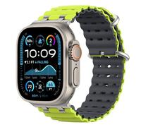 Astorgos Bicolor Correas para Apple Watch Ultra 3/2/1 49mm, S11/S10 46mm, 9/8/7 45mm, SE3/SE2/SE/6/5/4 44mm, 3/2/1 42mm, Conector Metálico Correa Deportiva Transpirable Larga para Hombres, Pt+LmGris