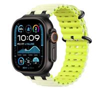 Astorgos Bicolor Correas para Apple Watch Ultra 3/2/1 49mm, S11/S10 46mm, 9/8/7 45mm, SE3/SE2/SE/6/5/4 44mm, 3/2/1 42mm, Conector Metálico Correa Deportiva Transpirable Larga para Hombres, N+VerdeLT