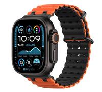 Astorgos Bicolor Correas para Apple Watch Ultra 3/2/1 49mm, S11/S10 46mm, 9/8/7 45mm, SE3/SE2/SE/6/5/4 44mm, 3/2/1 42mm, Conector Metálico Correa Deportiva Transpirable Larga para Hombres, N+NarnjN
