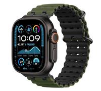 Astorgos Bicolor Correas para Apple Watch Ultra 3/2/1 49mm, S11/S10 46mm, 9/8/7 45mm, SE3/SE2/SE/6/5/4 44mm, 3/2/1 42mm, Conector Metálico Correa Deportiva Transpirable Larga para Hombres, Nr+VerdeN