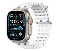 Astorgos Bicolor Correas para Apple Watch Ultra 3/2/1 49mm, S11/S10 46mm, 9/8/7 45mm, SE3/SE2/SE/6/5/4 44mm, 3/2/1 42mm, Conector Metálico Correa Deportiva Transpirable Larga para Hombres, P+BlancoT