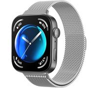 Astorgos Correa de Metal Compatible con Huawei Watch Fit 4/4 Pro/3 para Hombre Mujer, Correa Magnética de Repuesto de Acero Inoxidable, Pulsera de Malla Milanesa, Plata