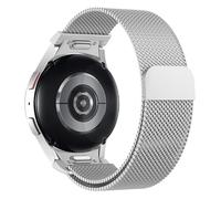 Astorgos Correa de Metal Compatible con Samsung Galaxy Watch 7 FE 6 5 4 40mm 44mm/Watch 6 4 Classic 43mm 47mm 42mm 46mm/5 Pro 45mm, Pulsera Magnética de Malla Milanesa de Acero Inoxidable, Plata