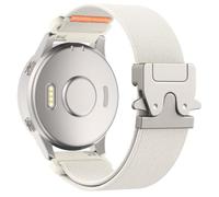 Astorgos Correa de Nylon Elástica 18mm Compatible con Garmin Venu 3S/4 41mm/2S/Forerunner 265S/255S/Vivoactive 4S/Vivomove 3S, Correa con Hebilla de Paracaídas para Hombres y Mujeres,Plata/Luz Estelar