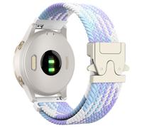 Astorgos Correa de Nylon Trenzado Compatible con Garmin Venu 4 41mm/3S/2S; Forerunner 265S/255S; Vivoactive 4S/Vivomove 3S, 18mm Correa Deportiva Elástico Correa con Hebilla de Paracaídas,Plta/Violeta