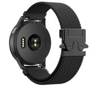 Astorgos Correa de Nylon Trenzado Compatible con Garmin vivoactive 6/5/3, Forerunner 55/245/645/570 42mm, Garmin Venu, 20mm Elástico Liberación Rápida Sport Correa con Hebilla de Paracaídas, Ngr/Negro