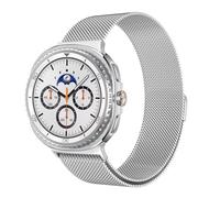 Astorgos Correa de Reloj Metálica Compatible con Samsung Galaxy Watch 8 40mm 44mm/Galaxy 8 Classic 46mm, Correa de Acero Inoxidable de Malla de Repuesto Cierre Magnético Pulsera, Plata