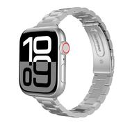 Astorgos Correa Delgada de Metal Compatible con Apple Watch 41mm 40mm 38mm iWatch Series SE 2 SE 9 8 7 6 5 4 3 2 1 para Mujeres Hombres, Pulsera Fina de Acero Inoxidable de Repuesto, Plata