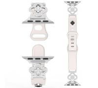Astorgos Correa Delgada de Silicona Compatible with Watch 42/41/40/38 mm, Elegante y Fina Correa de Repuesto con Charms para Mujer para Watch Series 11/10/9/8/7/6/5/4/3/2/1, SE 3/2/1