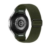 Astorgos Correa Elástica de Nylon Compatible con Samsung Galaxy Watch 7 6 5 4 FE 40mm 44mm/Watch 6 4 Classic 43mm 47mm/5 Pro 45mm, Pulsera Deportiva Ajustable para Mujer Hombre, Verde Militar