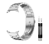 Astorgos Correa Metálica Compatible con Samsung Galaxy Watch 8 40mm/44mm/Classic 46mm, Correa para Galaxy Watch 8, Correa de Acero Inoxidable Sin Huecos Estilo Empresarial para Hombre y Mujer, Plata