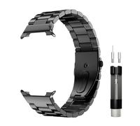 Astorgos Correa Metálica Compatible con Samsung Galaxy Watch 8 40mm/44mm/Classic 46mm, Correa para Galaxy Watch 8, Correa de Acero Inoxidable Sin Huecos Estilo Empresarial para Hombre y Mujer, Negro