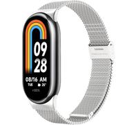 Astorgos Correa Metálica Compatible con Xiaomi Mi Band 9/8, Pulsera de Repuesto de Acero Inoxidable con Cierre Ajustable para Xiaomi Smart Band 9/8, Plata