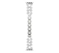 Astorgos Correa Metálica con Diamantes Compatible con Apple Watch Series 11/10 42 mm, 9/8/7 41 mm, SE3/SE2/SE/6/5/4 40 mm, 3/2/1 38 mm, Correa Incrustaciones Pedrería Brillante para Mujer, Plata