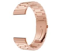 Astorgos Correa Metálica Correa de Repuesto Compatible con Fitbit Versa 4, Versa 3, Sense 1 y Sense 2, Pulsera de Acero Inoxidable para Hombre Mujer, Oro Rosa