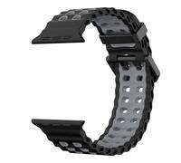Astorgos Correa Transpirable Ocean Watch Compatible con Apple Watch Ultra 3/2/1 49mm, S11/S10 46mm,9/8/7 45mm,SE3/SE2/SE/6/5/4 44mm,3/2/1 42mm,Correa deporte de Silicona para Hombre Mujer, Negro/Gris