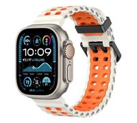 Astorgos Correa Transpirable Ocean Watch Compatible con Apple Watch Ultra 3/2/1 49mm, S11/S10 46mm,9/8/7 45mm,SE3/SE2/SE/6/5/4 44mm,3/2/1 42mm,Correa deporte de Silicona para Hombre Mujer,Sta/Naranja
