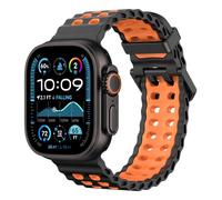 Astorgos Correa Transpirable Ocean Watch Compatible con Apple Watch Ultra 3/2/1 49mm, S11/S10 46mm,9/8/7 45mm,SE3/SE2/SE/6/5/4 44mm,3/2/1 42mm,Correa deporte de Silicona para Hombre Mujer, BkOrg