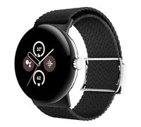 Astorgos Correa Trenzada Compatible con Google Pixel Watch 3 41mm/Pixel Watch 2/Pixel Watch, Correa Deportiva de Nylon Elástico con Cierre Magnético para Mujer Hombre, Negro
