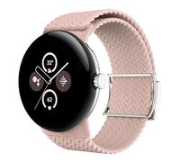 Astorgos Correa Trenzada Compatible con Google Pixel Watch 3 41mm/Pixel Watch 2/Pixel Watch, Correa Deportiva de Nylon Elástico con Cierre Magnético para Mujer Hombre, Arena Rosa