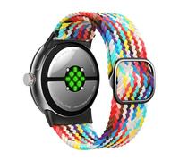 Astorgos Correa Trenzada Compatible con Google Pixel Watch 3 41mm/Pixel Watch 2/Pixel Watch, Correa de Tela Elástica Ajustable, Correa de Nylon Tejido de Repuesto para Mujer Hombre, Arco Iris