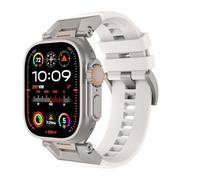 Astorgos Correas Compatible con Apple Watch Ultra 2/Ultra 49mm, S10 46mm, 9/8/7 45mm, SE2/SE/6/5/4 44mm, 3/2/1 42mm, Acero inoxidable 316L Conector y hebilla, Correas deporte para hombreEstrella Oro