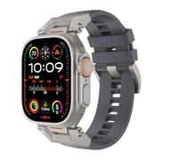 Astorgos Correas Compatible con Apple Watch Ultra 2/Ultra 49mm, S10 46mm, 9/8/7 45mm, SE2/SE/6/5/4 44mm, 3/2/1 42mm, Acero inoxidable 316L Conector y hebilla, Correas deporte para hombreGris