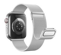 Astorgos Correas Metálica Compatible con Apple Watch Series 11/10 42mm, 9/8/7 41mm, SE3/SE2/SE/6/5/4 40mm, 3/2/1 38mm, Bracelet Magnética Doble Pulsera de Metal de Acero Inoxidable, Plata