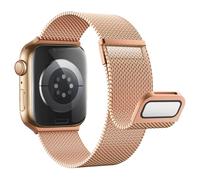 Astorgos Correas Metálica Compatible con Apple Watch Ultra 3/2/1 49mm,S11/S10 46mm,9/8/7 45mm,SE3/SE2/SE/6/5/4 44mm,3/2/1 42mm,Bracelet Magnética Doble Pulsera de Metal de Acero Inoxidable,DoradoChgne