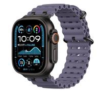 Astorgos Correas Ocean Compatible con Apple Watch Ultra 3/2/1 49mm,S11/S10 46mm,9/8/7 45mm,SE3/SE2/SE/6/5/4 44mm,3/2/1 42mm,Correa de Reloj Deportiva con Conector Metálico para Mujer,Ngr/Morado Niebla