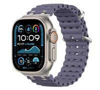 Astorgos Correas Ocean Compatible con Apple Watch Ultra 3/2/1 49mm,S11/S10 46mm,9/8/7 45mm,SE3/SE2/SE/6/5/4 44mm,3/2/1 42mm,Correa de Reloj Deportiva con Conector Metálico para Mujer,Plata/MoradoNiebl