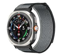 Astorgos Nylon Correa Loop Deportiva Compatible con Samsung Galaxy Watch Ultra 47mm (2025/2024) para Hombre Mujer, Pulsera de Nailon Ajustable de Recambio para Galaxy Watch 7 Ultra, Negro/Gris