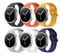 Astorgos Pack de 6 Correas Deportivas Compatible con Samsung Galaxy Watch 8 40mm 44mm/Galaxy Watch 8 Classic 46mm, Pulsera de Silicona Suave para Hombre Mujer, M/L, Multicolor C