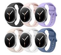 Astorgos Pack de 6 Correas Deportivas Compatible con Samsung Galaxy Watch 8 40mm 44mm/Galaxy Watch 8 Classic 46mm, Pulsera de Silicona Suave para Hombre Mujer, S/M, Multicolor B