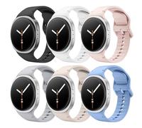 Astorgos Pack de 6 Correas Deportivas Compatible con Samsung Galaxy Watch 8 40mm 44mm/Galaxy Watch 8 Classic 46mm, Pulsera de Silicona Suave para Hombre Mujer, M/L,Multicolor D