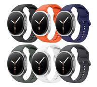 Astorgos Pack de 6 Correas Deportivas Compatible con Samsung Galaxy Watch 8 40mm 44mm/Galaxy Watch 8 Classic 46mm, Pulsera de Silicona Suave para Hombre Mujer, S/M, Multicolor A