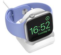 Astorgos Soporte de Cargador Compatible con Apple Watch Ultra2/Ultra/SE2/SE/Series 10/9/8/7/6/5/4/3/2/1,Soporte de Carga Portátil de Silicona para iWatch 49mm/46mm/45mm/44mm/42mm/41mm/40mm/38mm,Blanco