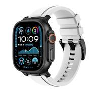 Astorgos Sport Band Compatible con Apple Watch Ultra 3/2/1 49mm,S11/S10 46mm,9/8/7 45mm,SE3/SE2/SE/6/5/4 44mm,3/2/1 42mm, Correa de Silicona Ajustable para Reloj Repuesto Transpirable, Blanco