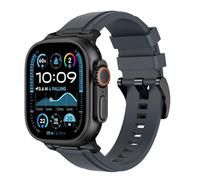 Astorgos Sport Band Compatible con Apple Watch Ultra 3/2/1 49mm,S11/S10 46mm,9/8/7 45mm,SE3/SE2/SE/6/5/4 44mm,3/2/1 42mm, Correa de Silicona Ajustable para Reloj Repuesto Transpirable, Denim Negro